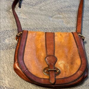 Fossil Two-Tone Leather Crossbody Bag